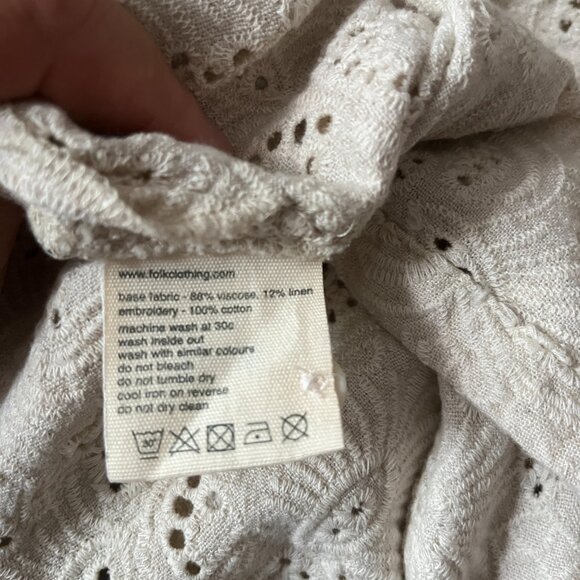 NWT Folk Crochet Eyelet Camp Collar Shirt - Picture 6 of 7